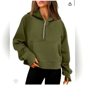 Automet cropped half zip pullover sweatshirt. Sold by Amazon.